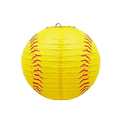 Подвесной фонарик "Бейсбольный мяч" 30 см, желтый