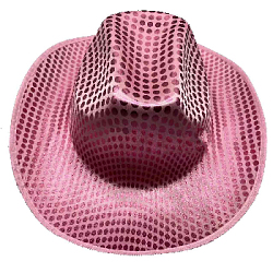 Шляпа ковбойская с блестками, розовый