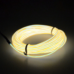 Шнур неоновый светящийся 5 м, желтый